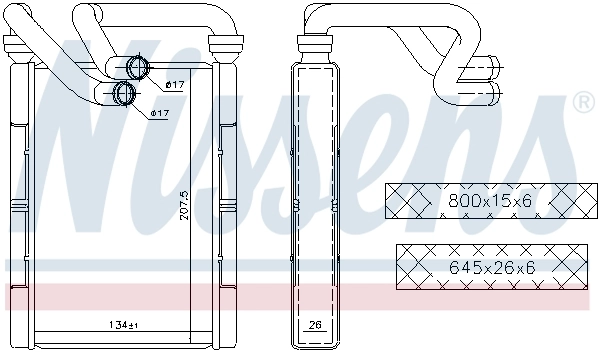 NISSENS 707094 Heat Exchanger, interior heating