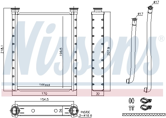 Heat Exchanger, interior heating ** FIRST FIT ** 707172