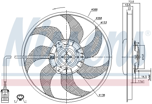 NISSENS 85934 Fan, engine cooling