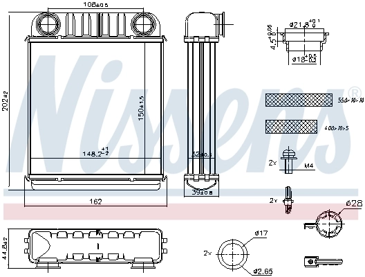 Heat Exchanger, interior heating ** FIRST FIT ** 707216
