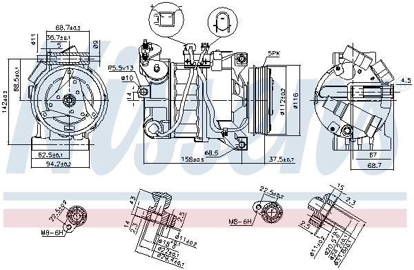 Compressor, air conditioning ** FIRST FIT ** 89350