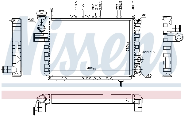 NISSENS 63770 Radiator, engine cooling