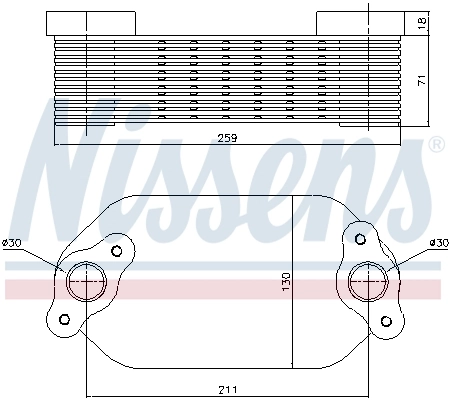 NISSENS 91138 Oil Cooler, engine oil