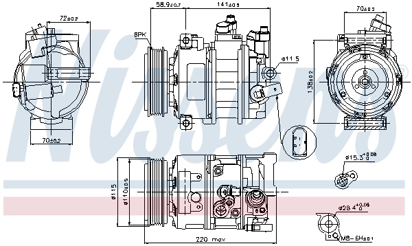 NISSENS 89211 Compressor, air conditioning