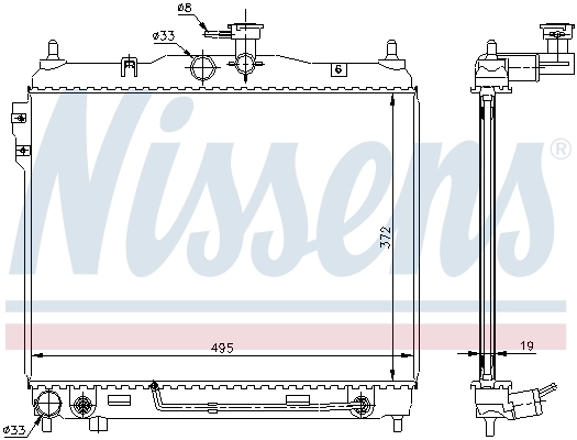 NISSENS 67496 Radiator, engine cooling