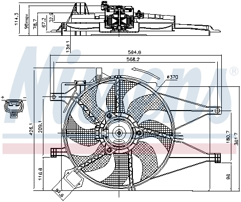 NISSENS 85434 Fan, engine cooling