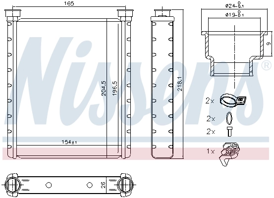 NISSENS 72065 Heat Exchanger, interior heating