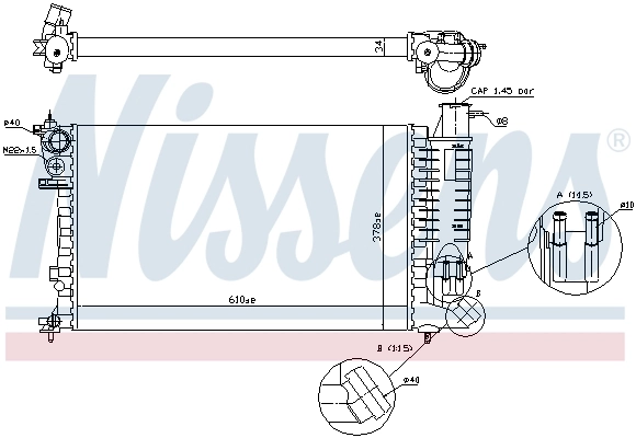 NISSENS 61380A Radiator, engine cooling
