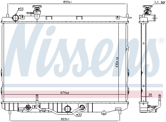 NISSENS 666219 Radiator, engine cooling