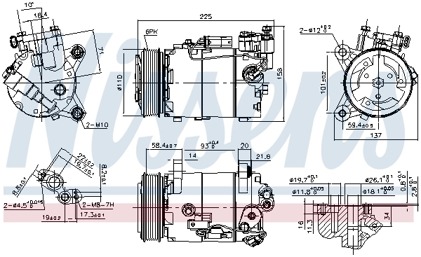 Compressor, air conditioning ** FIRST FIT ** 890099