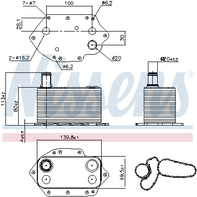 Oil Cooler, engine oil ** FIRST FIT ** 90905