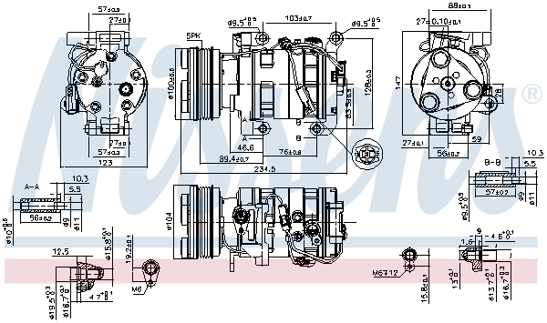 Compressor, air conditioning ** FIRST FIT ** 89550