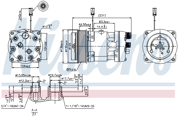 Compressor, air conditioning ** FIRST FIT ** 89410