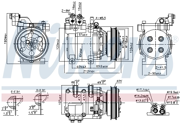 Compressor, air conditioning ** FIRST FIT ** 89082