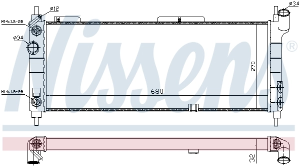 Radiator, engine cooling 632921