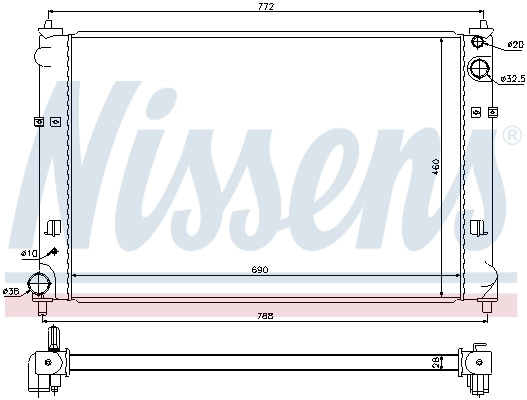 NISSENS 68511 Radiator, engine cooling