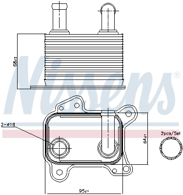 Oil Cooler, engine oil ** FIRST FIT ** 90825