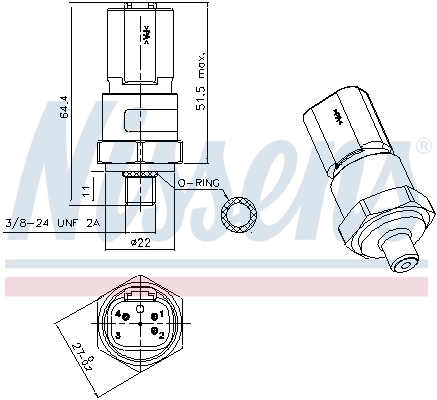 NISSENS 301029 Pressure Switch, air conditioning