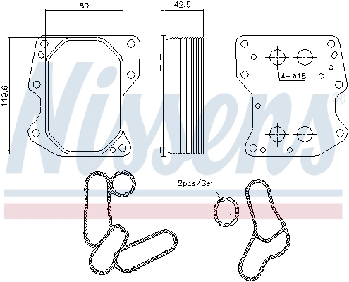 Oil Cooler, engine oil ** FIRST FIT ** 90752