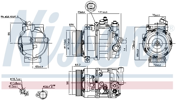NISSENS 89033 Compressor, air conditioning