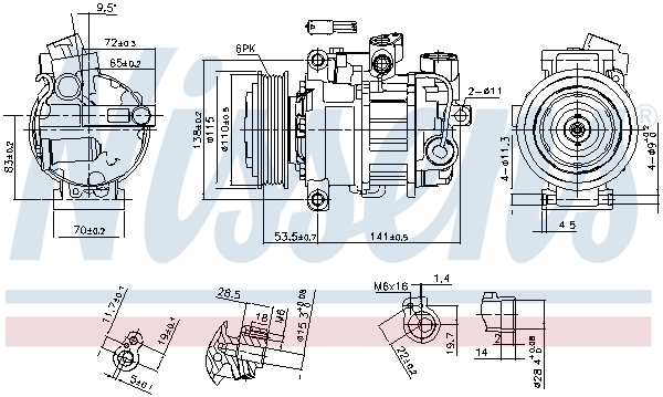 Compressor, air conditioning ** FIRST FIT ** 890302