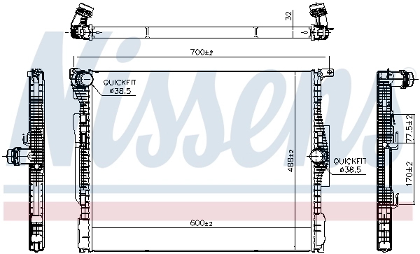 NISSENS 607116 Radiator, engine cooling