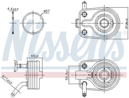 NISSENS 91447 Oil Cooler, engine oil