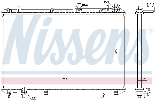 NISSENS 646828 Radiator, engine cooling