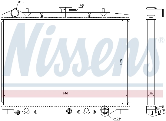 Radiator, engine cooling 630754