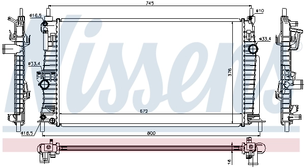 NISSENS 68522 Radiator, engine cooling