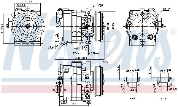 Compressor, air conditioning ** FIRST FIT ** 890187