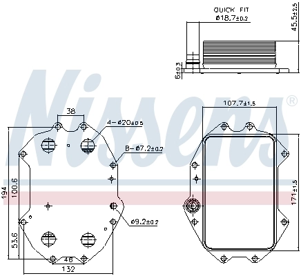 NISSENS 91445 Oil Cooler, engine oil