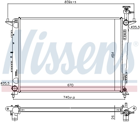 NISSENS 666231 Radiator, engine cooling