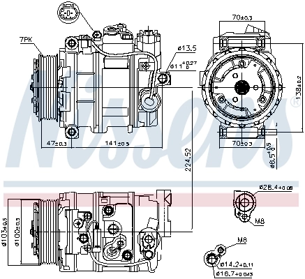 Compressor, air conditioning ** FIRST FIT ** 89090