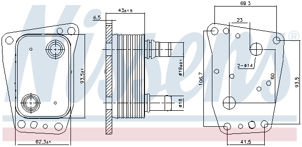 Oil Cooler, engine oil ** FIRST FIT ** 90967