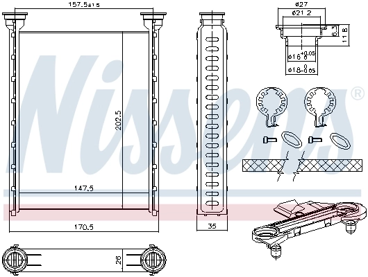 Heat Exchanger, interior heating ** FIRST FIT ** 707214