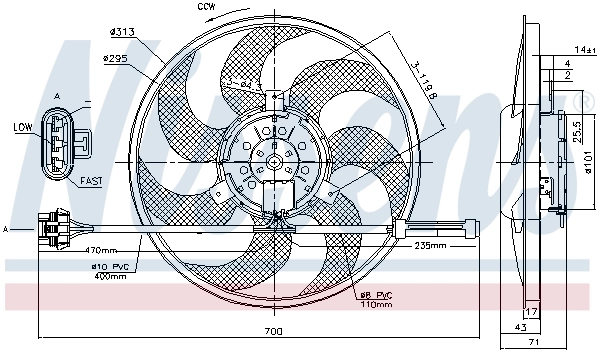 NISSENS 85775 Fan, engine cooling