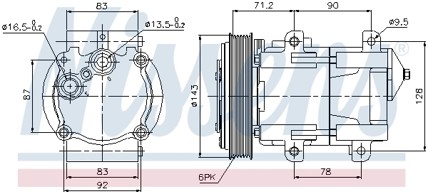 Compressor, air conditioning ** FIRST FIT ** 89059
