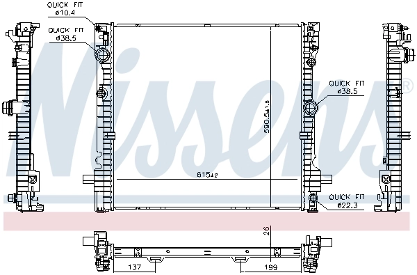 Radiator, engine cooling 606876