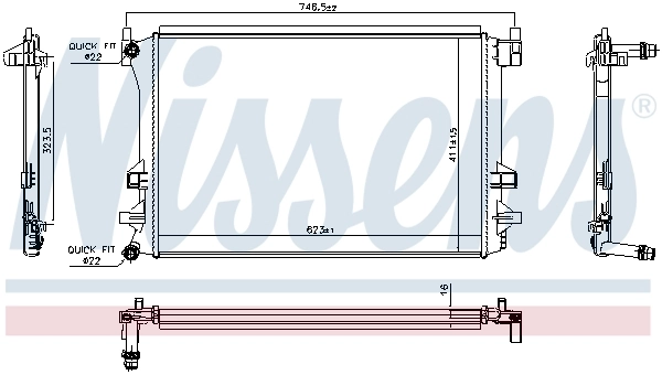 NISSENS 606910 Radiator, engine cooling