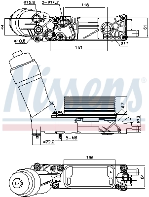 Oil Cooler, engine oil 91335
