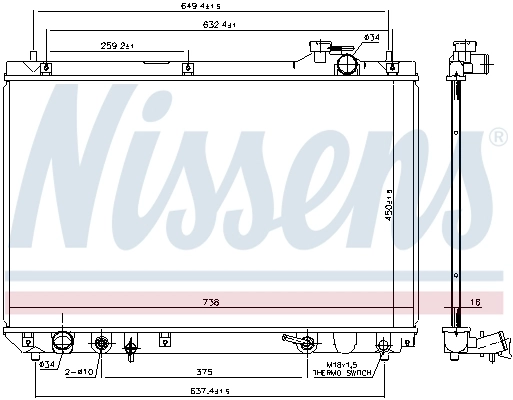 NISSENS 606652 Radiator, engine cooling