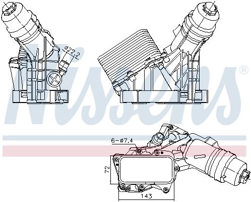 NISSENS 91487 Oil Cooler, engine oil
