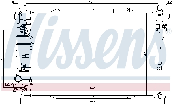 NISSENS 616908 Radiator, engine cooling
