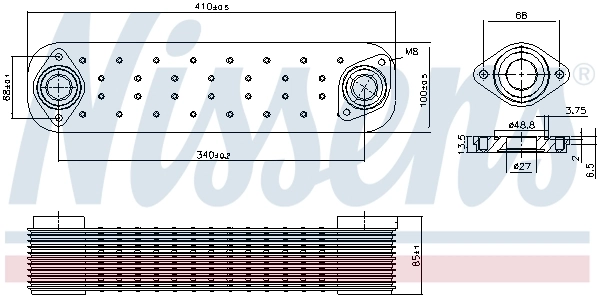 NISSENS 91168 Oil Cooler, engine oil
