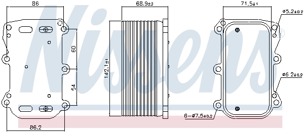 NISSENS 91253 Oil Cooler, engine oil