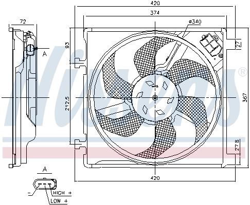 Fan, engine cooling 85869