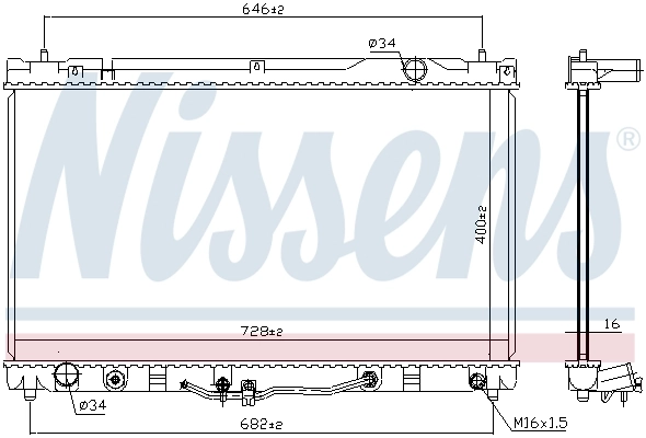 Radiator, engine cooling 64633