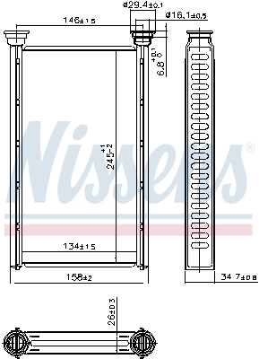 NISSENS 707209 Heat Exchanger, interior heating