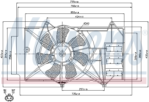 NISSENS 85327 Fan, engine cooling